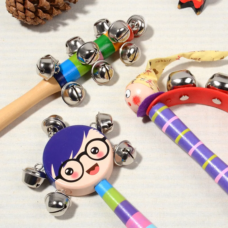 1 шт. детская деревянная погремушка с ручкой для детской коляски|baby musical instruments|toy