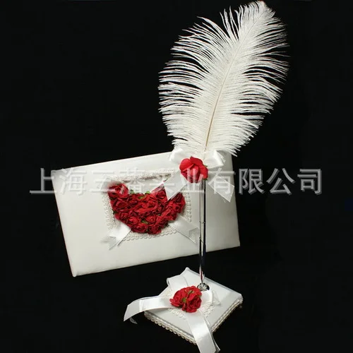 Бесплатная доставка набор из 4 шт. красно белых атласных колец с розовым сердцем