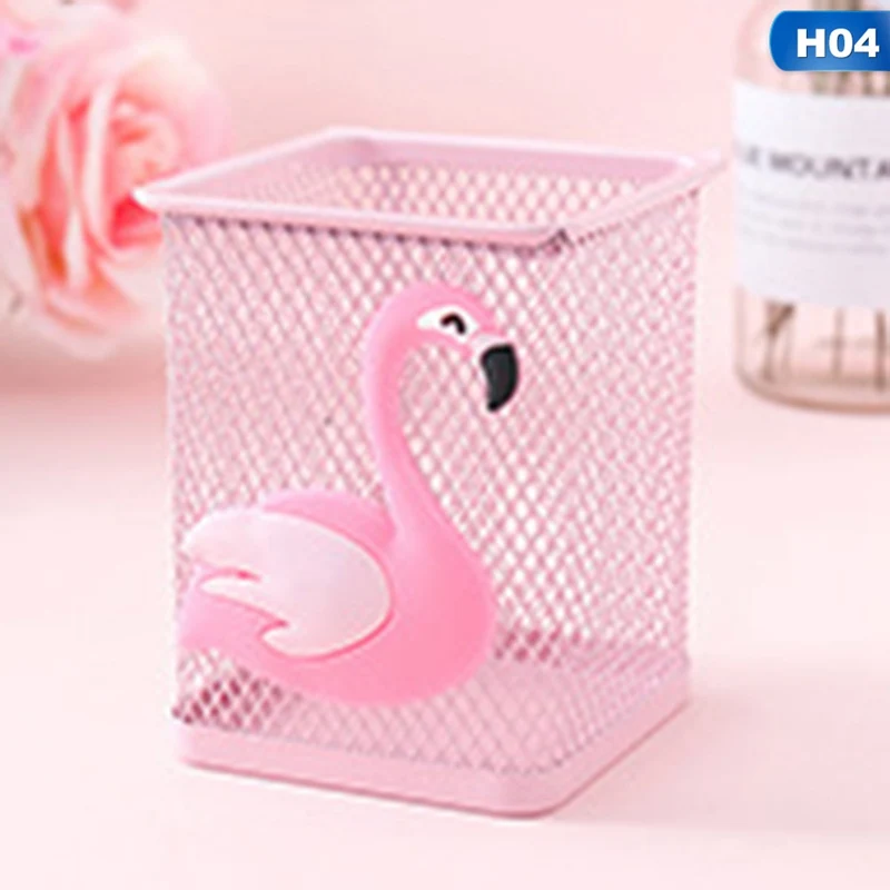 1 шт. Kawaii розовый единорог кактус Фламинго квадратный канцелярский ящик для хранения управление чехол Подставка для ручек и карандашей подставка студенческие канцелярские принадлежности