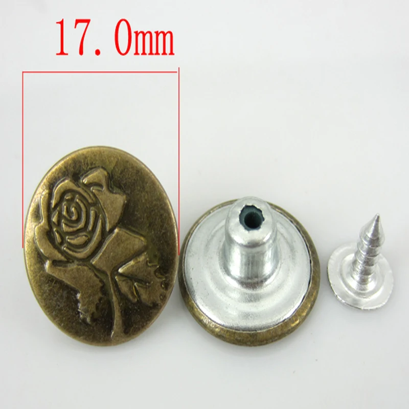 50 наборов бронза узор в виде розы металлические пуговицы с хвостовиком акриловые