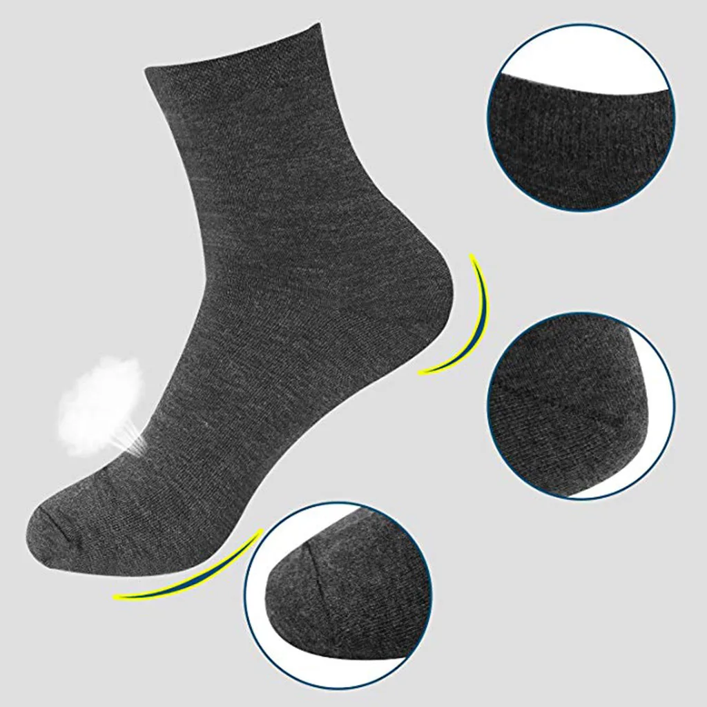 

CHAMSGEND Summer men's 5 pairs of men's solid color tube socks breathable casual comfort cotton socks