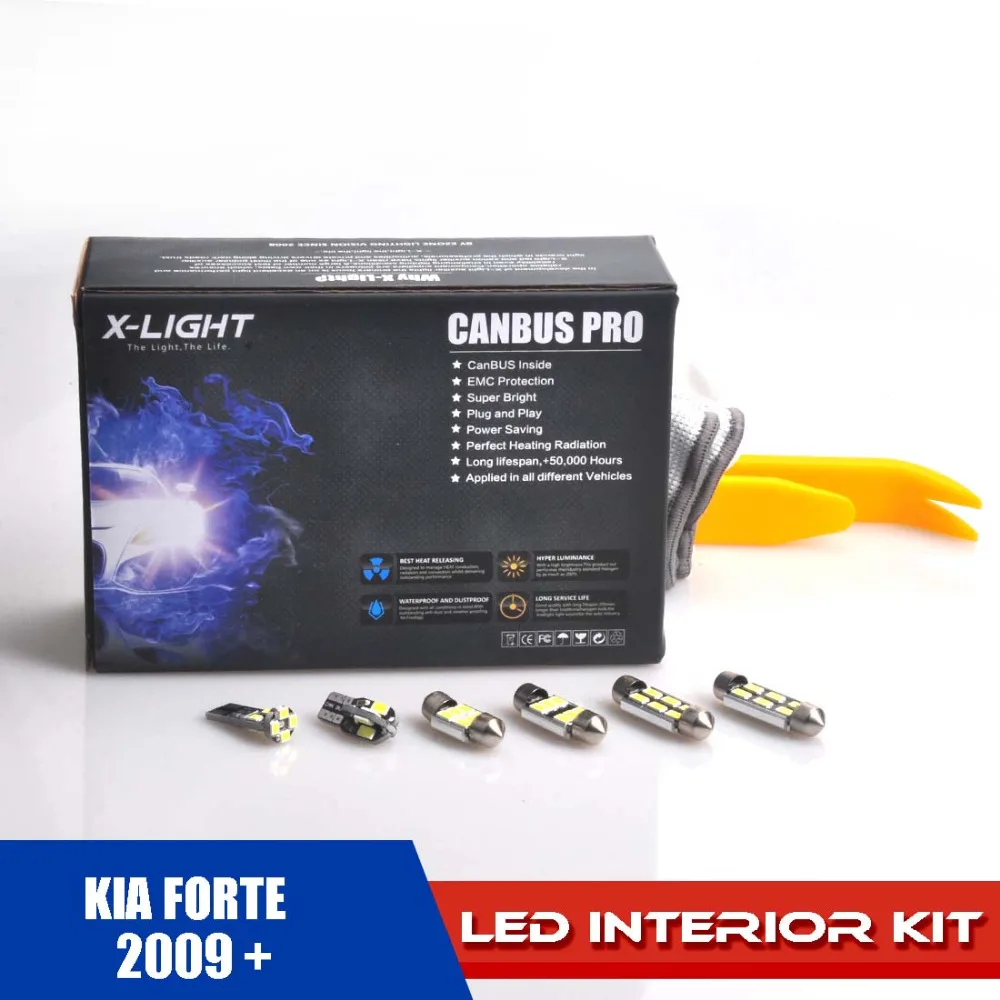 

10x Canbus Pro Xenon White Premium LED Interior Light Kit for 2009 - Present KIA FORTE with install tool 5630SMD