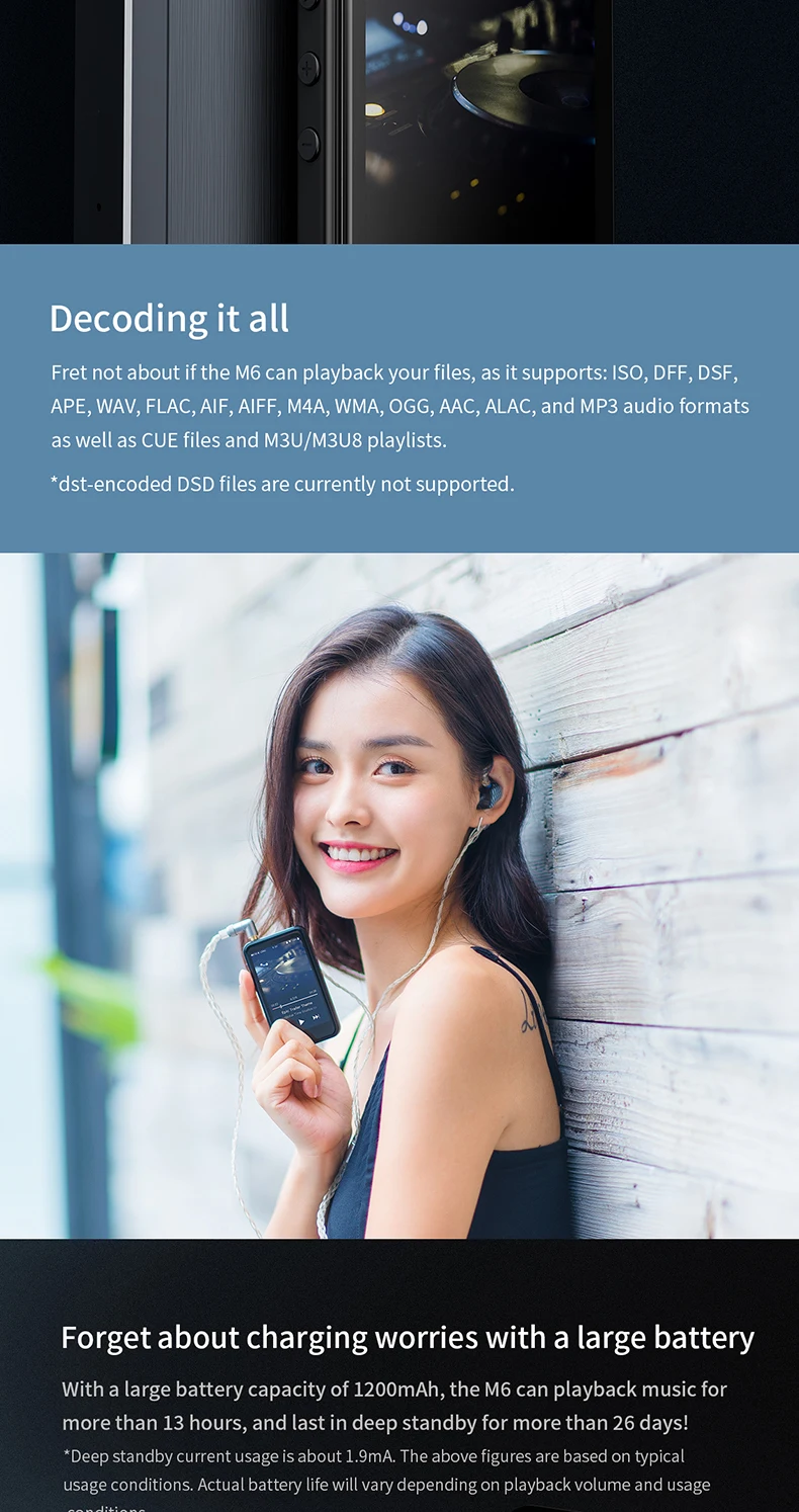 FiiO M6 Android аудио Bluetooth музыкальный плеер Высокое разрешение Спорт без потерь HIFI Музыка MP3 AptX HD LDAC ЦАП DSD Air Play