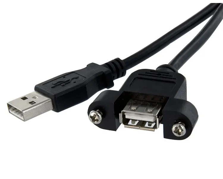 5 шт. USB 2 0 Удлинительный Кабель Штекерный к женскому с винтовой панелью крепление