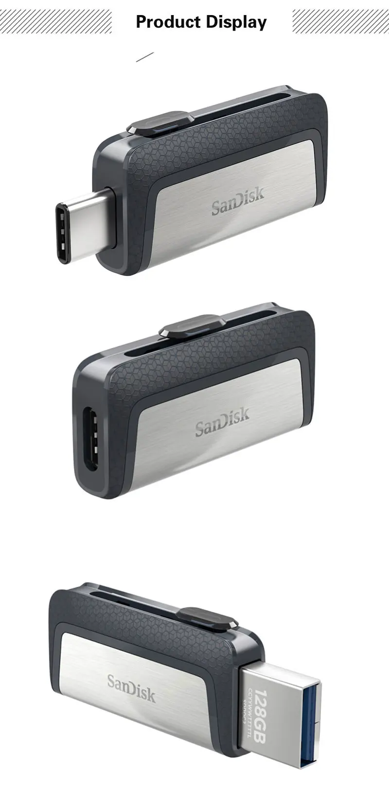 Флеш-накопитель USB 3,1 SanDisk 16 ГБ 32 ГБ 64 Гб 128 ГБ 256 ГБ экстремально высокая скорость OTG type-C для смартфонов и ПК type-c
