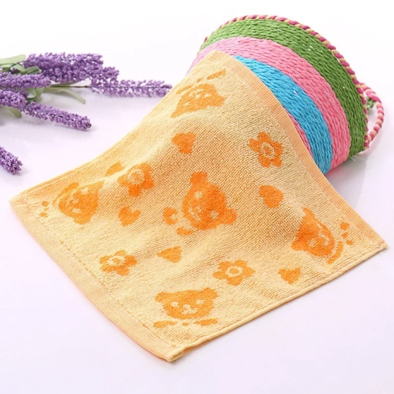 Мультяшное вышитое мини-полотенце медведь хлопчатобумажная ткань для мытья рук