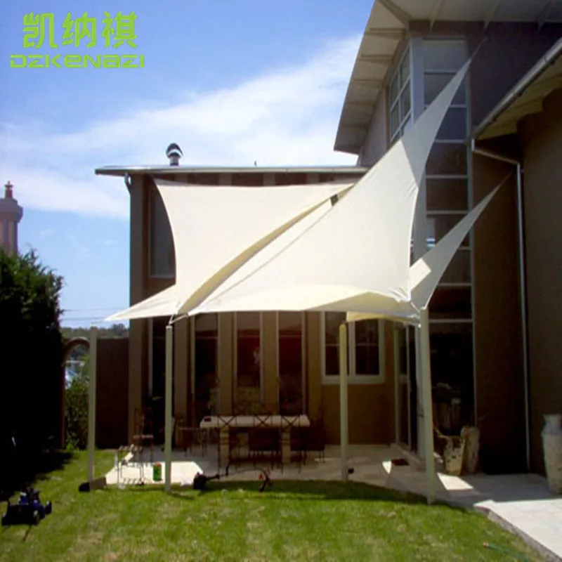 Roof Top Tent 160gsm Waterproof Triangular Sun Shade Sail 3.6 x 3.6 x 5.1 M  Outdoor Awnings Terrace for Pergola Backyard Garden