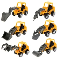 6pcslot mini excavator model car toys vehicle sets plastic construction bulldozer engineering vehicle engineer model for boys