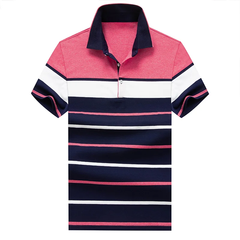 

2019 new arrival summer polo shirt men high quality cotton casual men's polos , Business Short Sleeves stripe men's polo shirts