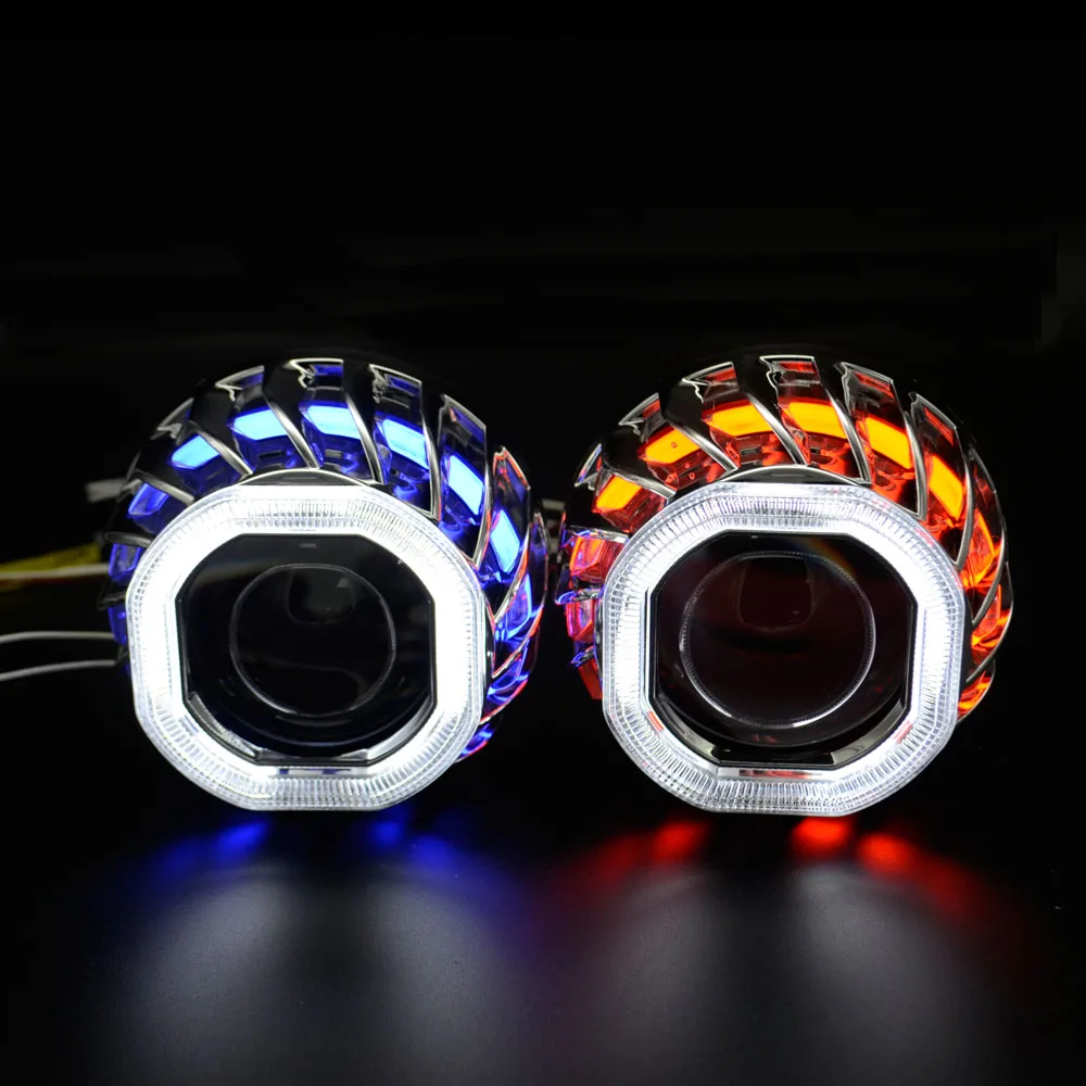 2 5 mini hid фонарь с квадратными колесами противопожарная маска двойными