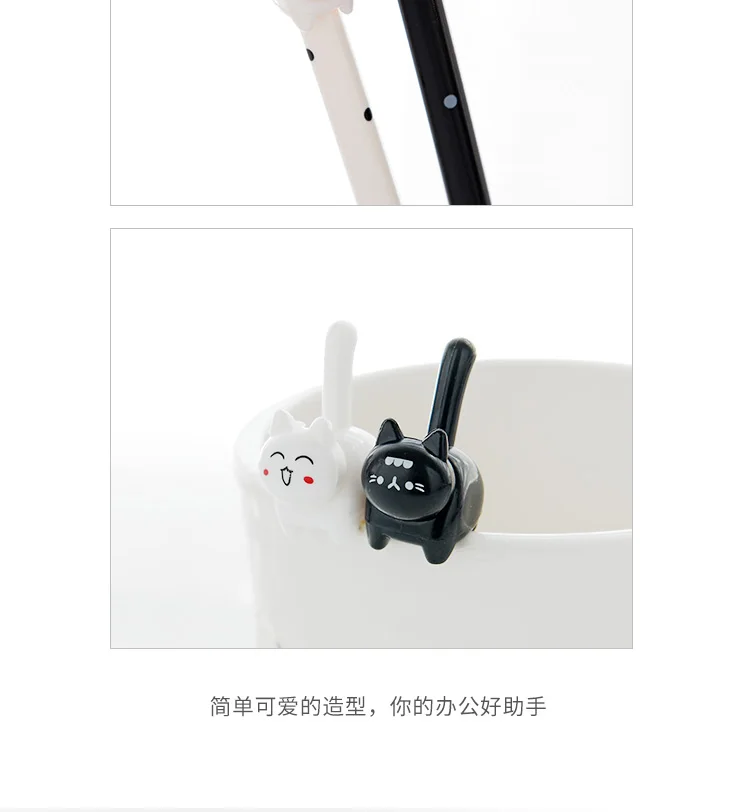 4 шт./партия гелевая ручка Kawaii Cat Cute Cats Click type 0,38 мм черные чернильные ручки канцелярские принадлежности Canetas Escolar школьные принадлежности подарок