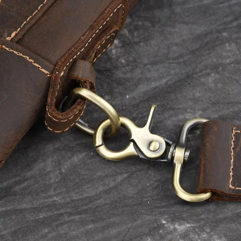 Men's Shoulder Bag Genuine Leather Handle Messenger Small Vintage Handmade Crazy Horse Crossbody Flap | Багаж и сумки
