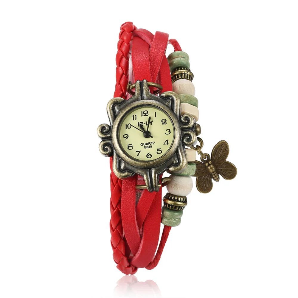 Лидер продаж Винтаж бабочка подвеска вязать Многослойные кожаным ремешком