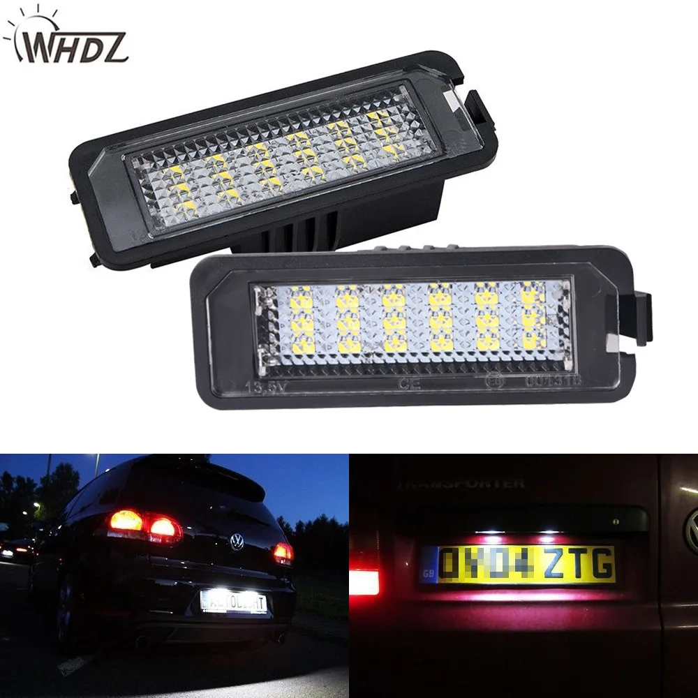 WHDZ 2x18SMD ошибок светодиодный номерной знак Светильник лампы forGolf MK4 MK5 MK6 Passat Polo CC Eos