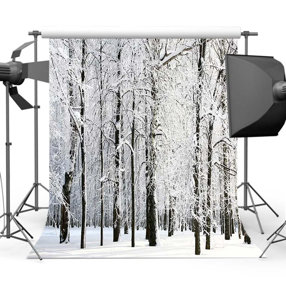 Фон Mehofoto для фотосъемки белый снег фон лес зимняя фотография | Электроника