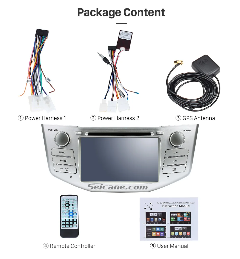 Seicane " 2din HD сенсорный экран Android 8,0 DVD мультимедиа Bluetooth gps для Toyota Harrier lexus rx300 330 350