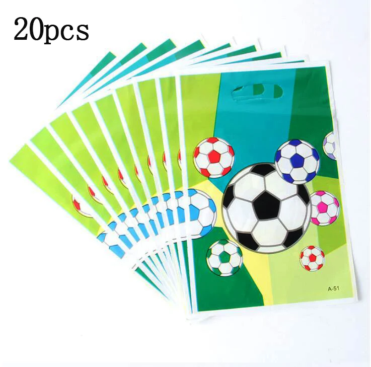 gift bag 20pcs Футбол тематические праздничные бумажные салфетки Для мальчиков и девочек с днем рождения вечерние украшения наборы; детский душ Дети вечерние держатель для бумажных полотенец - Цвет: gift bag 20pcs