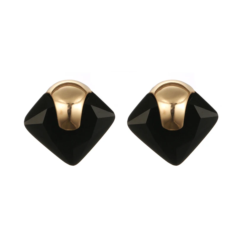 Характерные квадратные серьги с кристаллами серьги-кольца без пирсинга клипсы