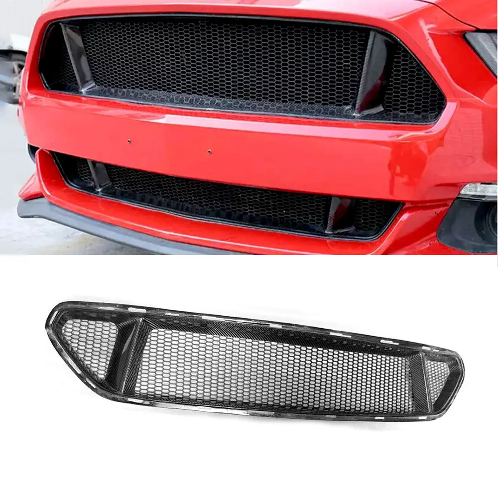 Для Ford Mustang 2015 2016 2017 Настоящее углеродное волокно автомобильный передний бампер