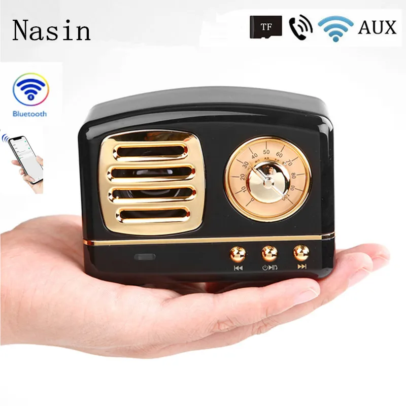 Nasin ретро Bluetooth динамик винтажный мини-динамик Bluetooth Ностальгический бас тяжелый 3D стерео звук поддержка TF USB AUX для Xiaomi