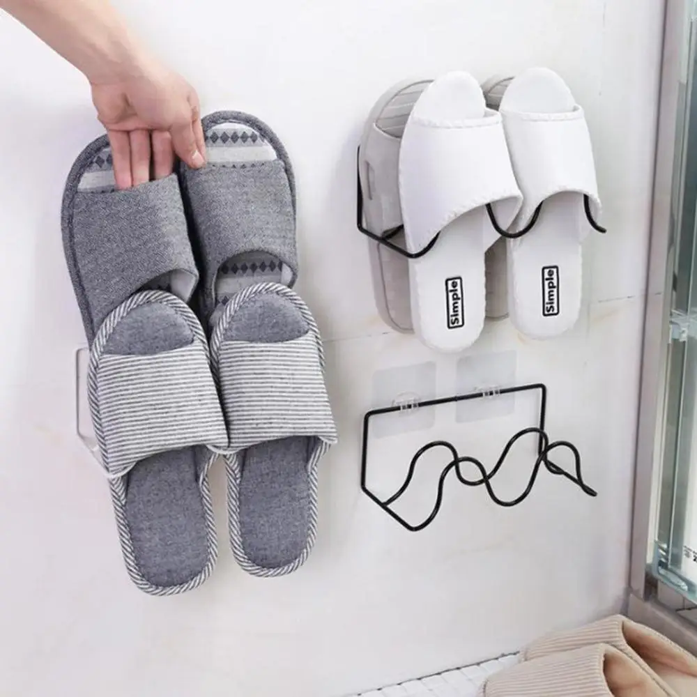Домашнее двойное Кованое железное полка для обуви ванная тапочек DIY кронштейн