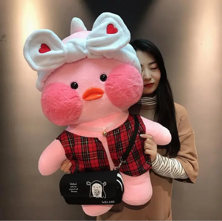 21 80 см Kawaii LaLafanfan кафе утка плюшевая игрушка мультяшная Милая Утка Мягкая кукла животные куклы детские игрушки подарок на день рождения для детей - Цвет: 21