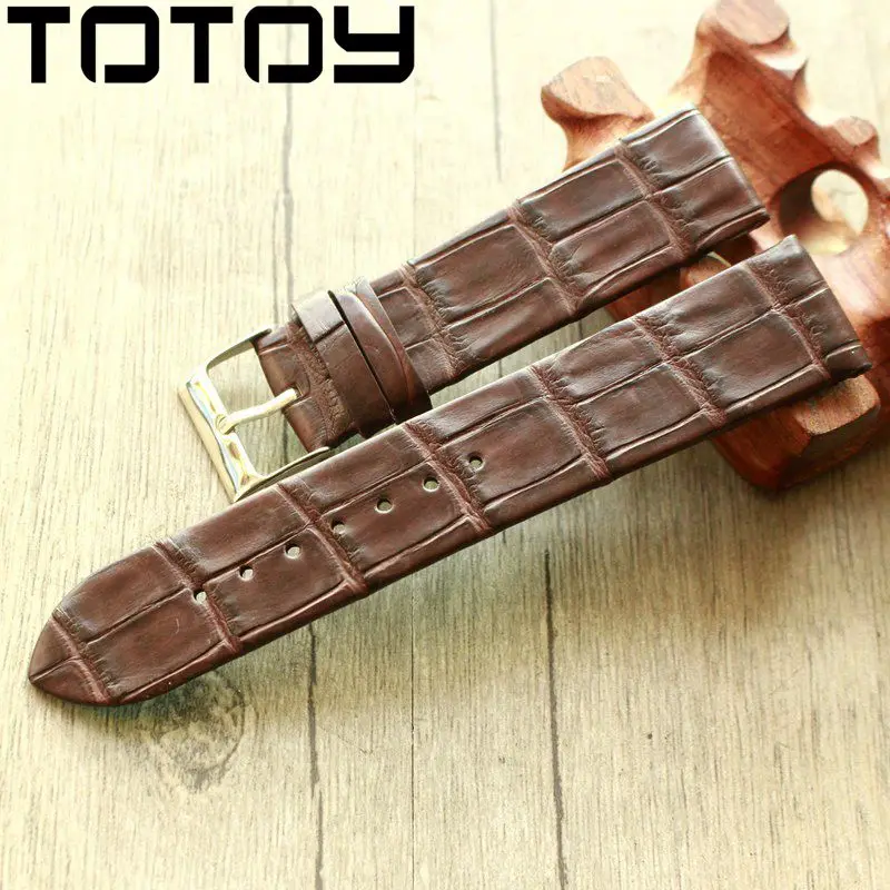 TOTOY ручной работы из крокодиловой кожи Ремешки для наручных часов, подходящие под старину Rretro Ремешки для наручных часов, 18 20 22 мм кожаный мужской ремешок, быстрая