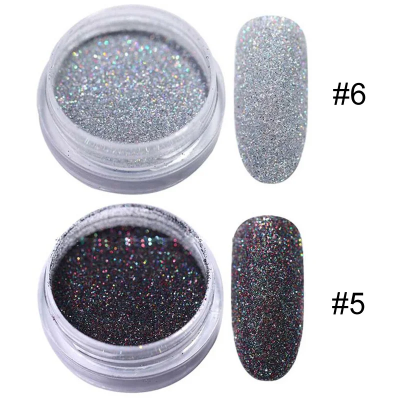Color 5-6 Addfavor градиентный блеск для ногтей Порошковая голографическая блестящая сахарная хромированная пудра для ногтей DIY Блестки для украшения ногтей набор - Цвет: Color 5-6