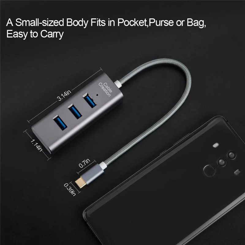 USB хаб с портом Type C адаптер для 4 портового 3 0 совместимый Chromebook Pixel Samsung S9/S8 мышью