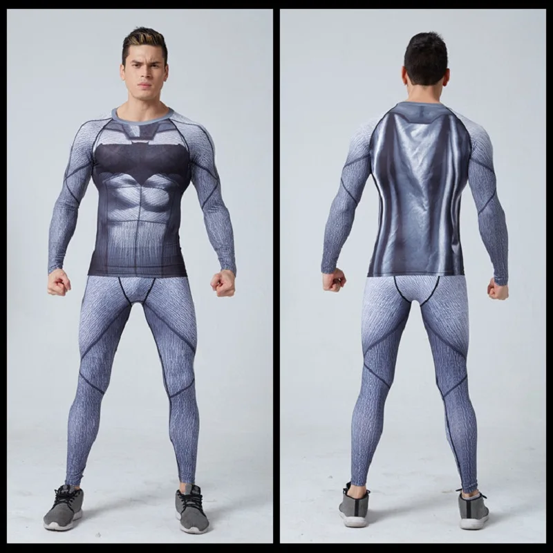 Супергерой Для мужчин сжатия Леггинсы для женщин 3D набивным рисунком Колготки