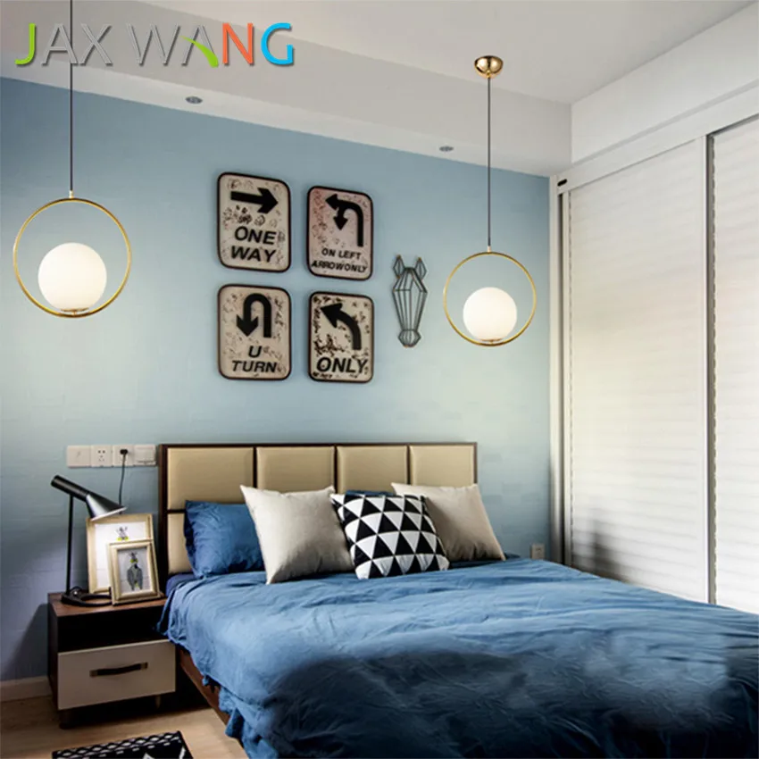 Nordic Clothing Store Chandelier Modern Minimalist Personality Bedside Lamp Bedroom Art Round Glass Dining Room Table Hotel | Освещение