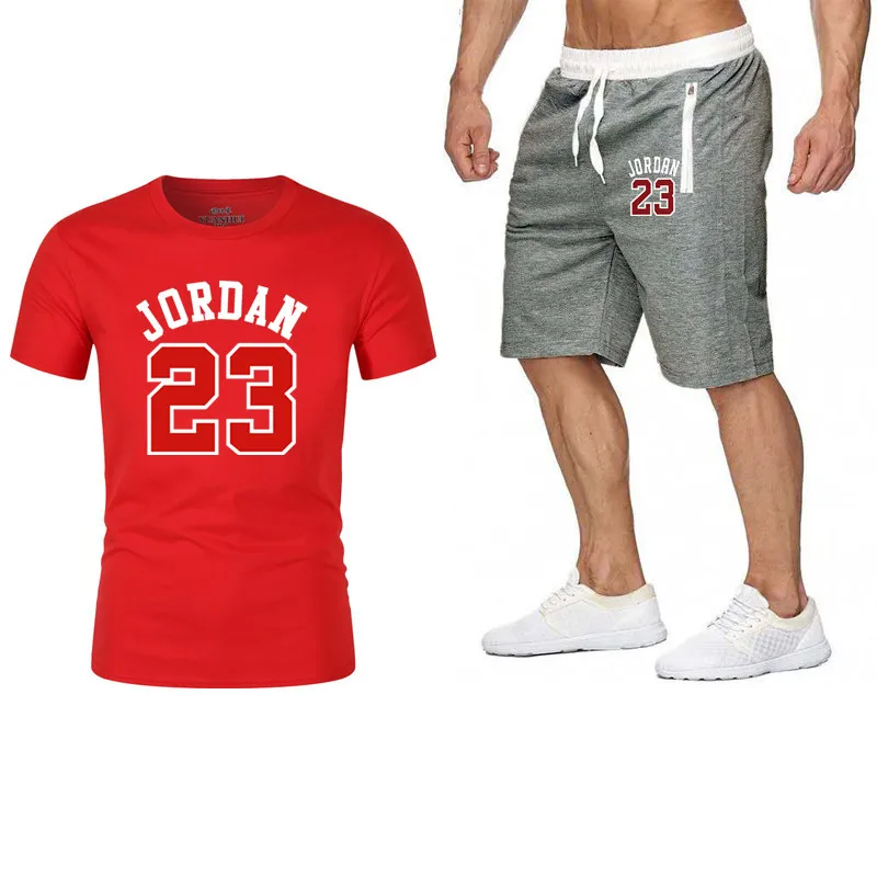 as photo Комплект из двух предметов, мужская одежда jordan 23, футболка, шорты, летний короткий комплект, спортивный костюм, мужской спортивный костюм, спортивный костюм для бега, баскетбольная майка - Цвет: as photo