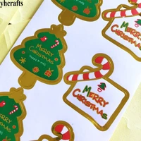 8pcslot merry christmas tree gift box paper stickers xmas bake sealing label kids diy toys kindergarten reward stickers favor