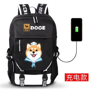 Женский холщовый рюкзак с принтом, с USB-зарядкой