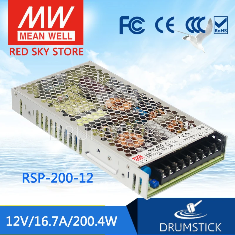 Meanwell RSP 200 12 В 16.7A meanwell 4 Вт Один выход с PFC Функция питания|12v supply|mean well 12vsupply 12v |