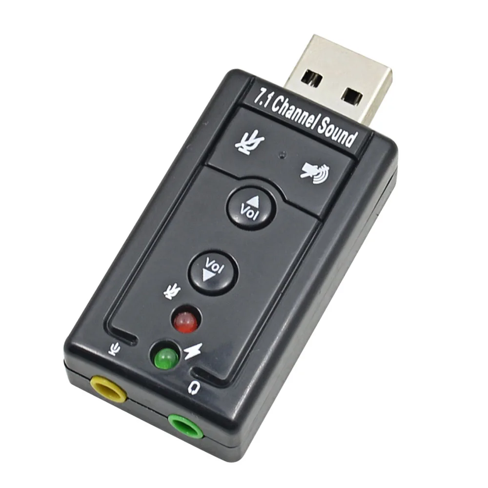 Звуковая карта 7.1 внешняя звуковая с разъемом USB и выходами 3 5 мм для наушников