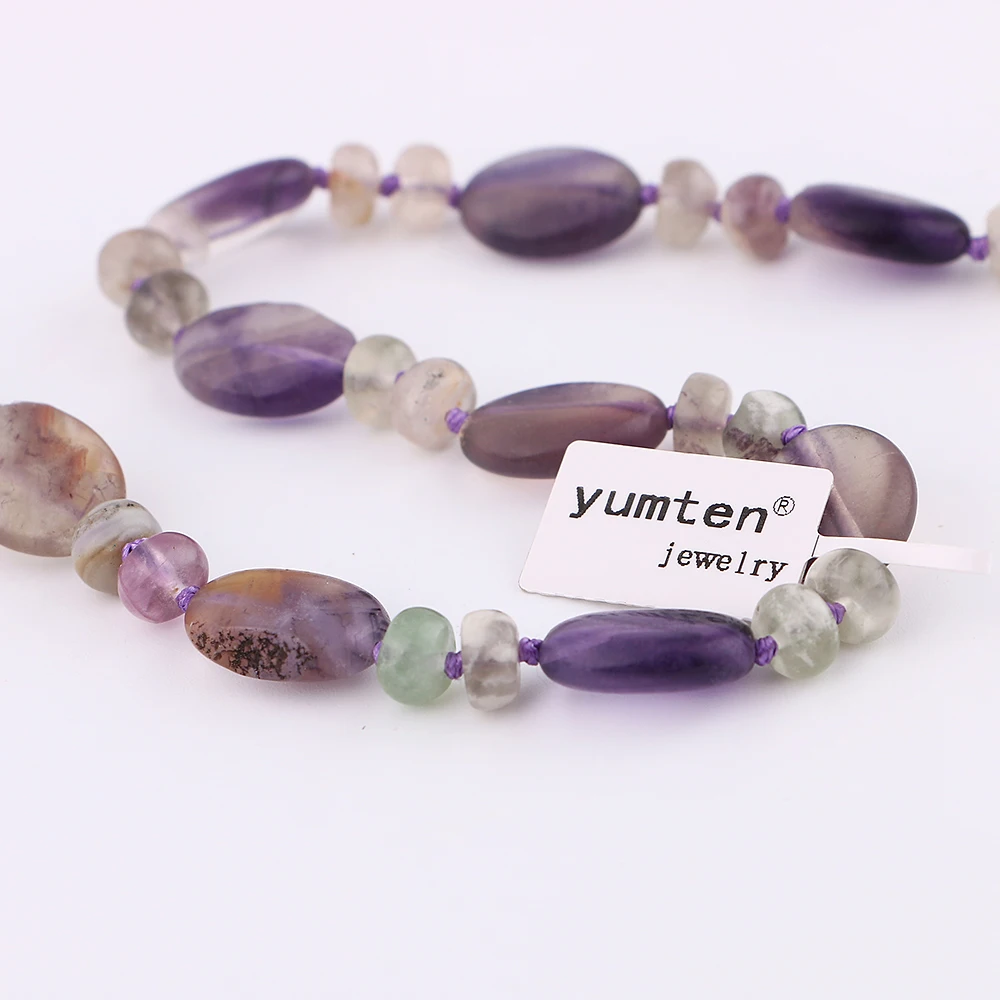 Yumten Аметист Ожерелье мощность натуральный кристалл для мужчин ювелирные изделия