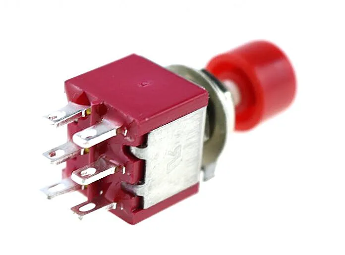 AC 2A/250V 5A/120V 6 Pin DPDT моментальный кнопочный переключатель мм 15/64 &quot2 NO 2