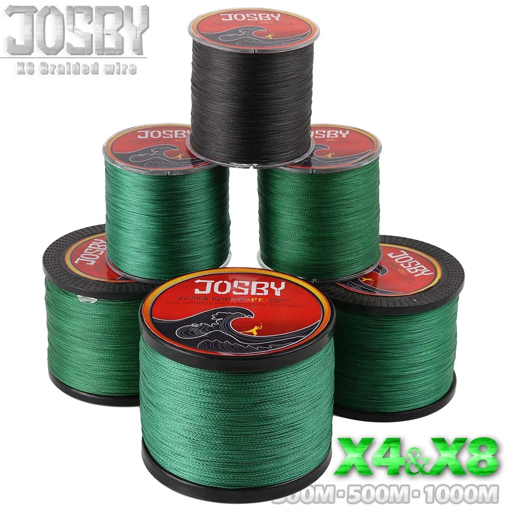 JOSBY 4 стенда 8 стендов 300 м 500 м 1000 м многофиламентная ПЭ плетеная леска 10LB-80LB сильная Японская Технология