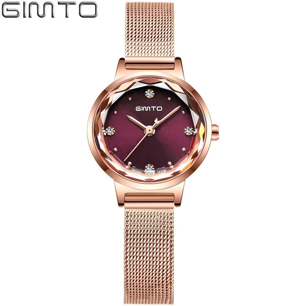 2018 розовое золото браслет Кристалл женские часы люксовый бренд горный хрусталь