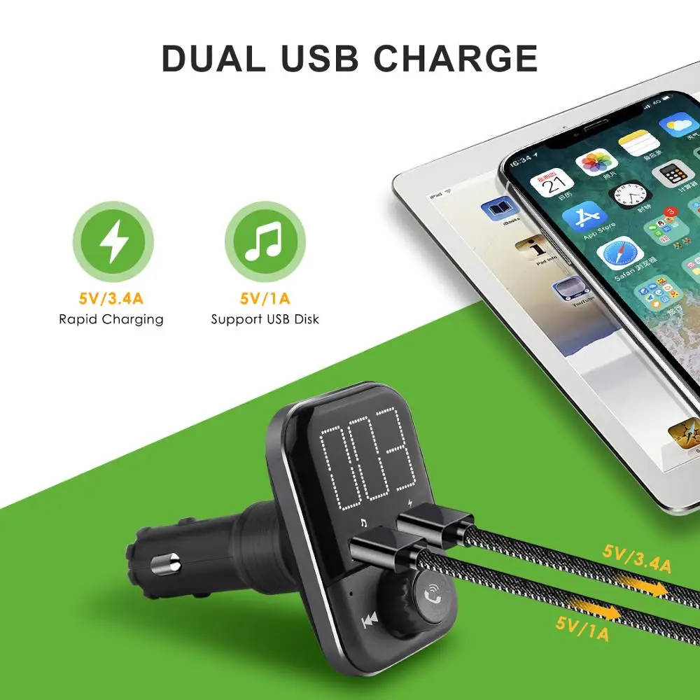BT72 беспроводной Bluetooth Автомобильный fm-передатчик AUTOPMALL двойной USB Радио адаптер fm-модулятор TF слот для карты MP3 плеер без рук