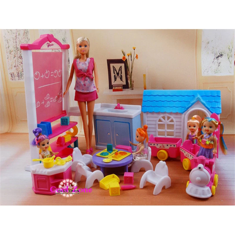 Новое поступление игрушка для девочек миниатюрная мебель кукольного домика Happy