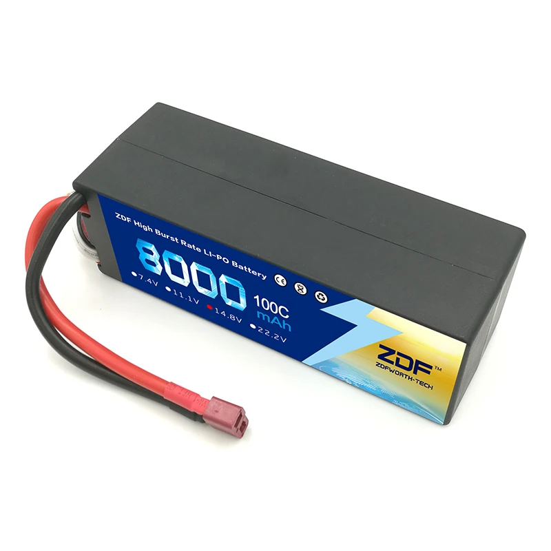 ZDF Lipo Battery 4S 14 8 в 6500 мАч 80C 8000 100C MAX 160C 200C Жесткий Чехол для 1:8 1:10 RC Car E Buggy Truggy Traxxas |
