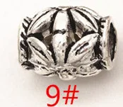 Style 9 20 штук в Балийском Стиле Тибетский серебристый металлический бусины-вставки из сплава бусины с большим отверстием для DIY для изготовления украшений вручную браслеты аксессуары - Цвет: Style 9