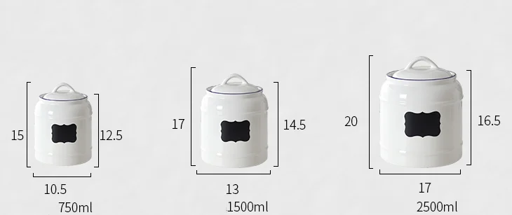 3Pcs Direct sales Nordic home kitchen storage ceramic sealed cans storage tank milk powder tea coffee sugar honey pot kimchi jar