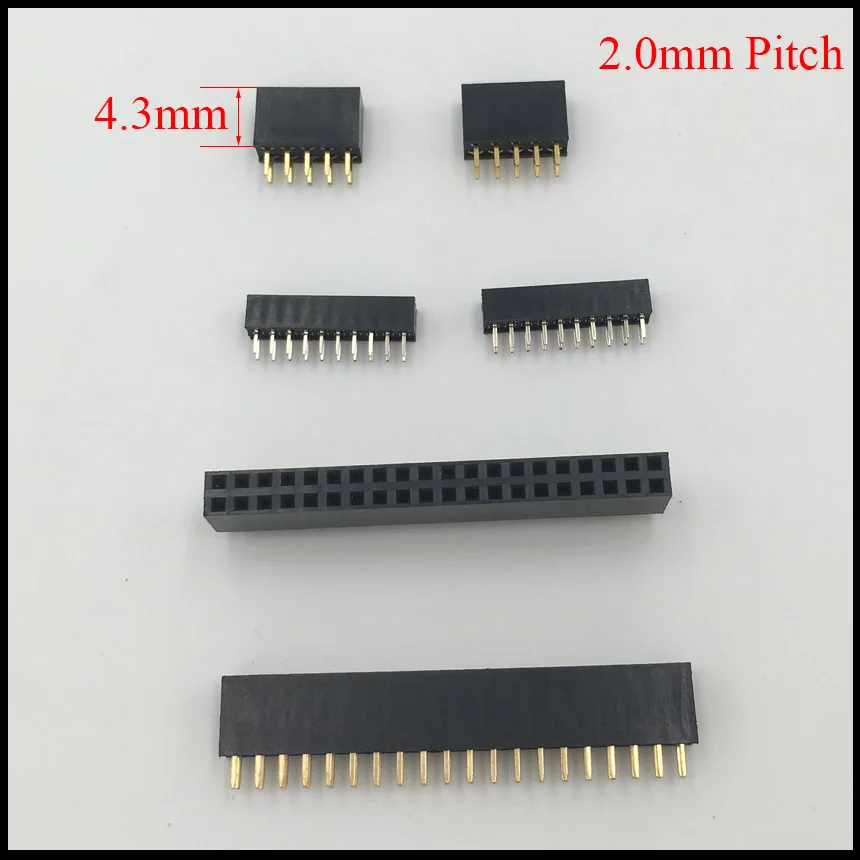 2*28 2x28 2*30 2x30 2*40 2x40 Pin 56P 60P 80P 2.0mm Pitch 4.3mm Height Female Connector Double Row Straight Pin Header Strip