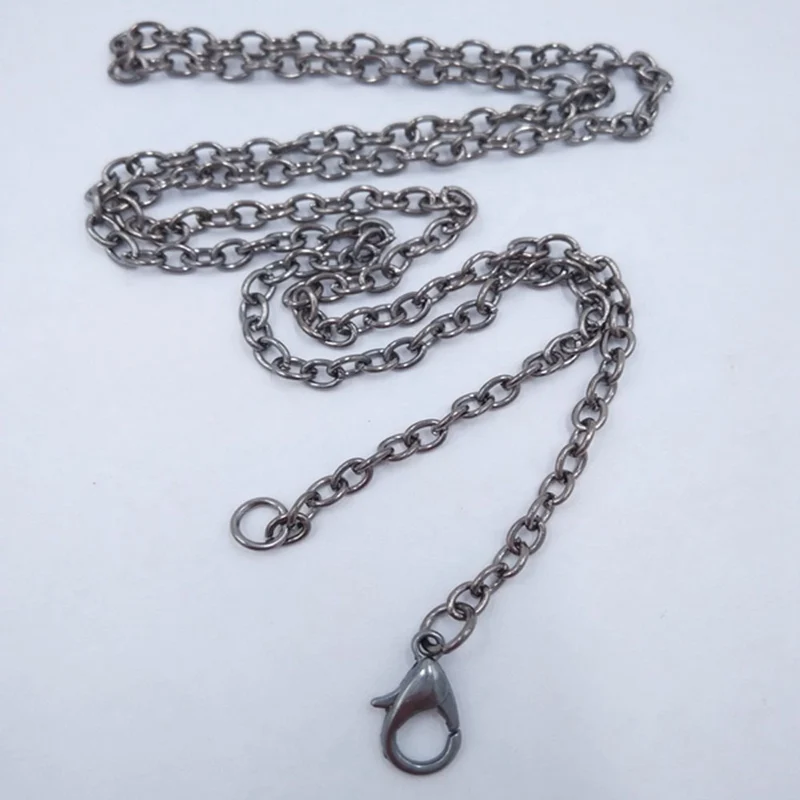 100 шт. в партии Металлическая черная звеньевая цепочка ожерелье фурнитура