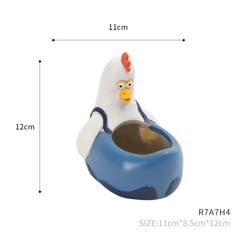 chicken ROOGO 6 видов конструкций современный мультфильм сочные Плантатор Горшок Смолы Творческий ремесленных Животные Kawaii Форма Desktop украшения цветочных Горшков - Цвет: chicken