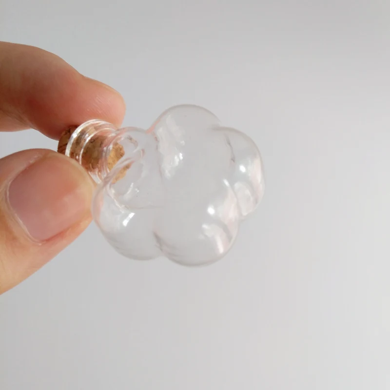 5 мл стеклянная бутылка в форме цветка средней длины с пробкой 27*32 мм маленькие