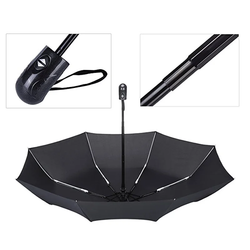 Новый автоматический для женщин дождь зонтик мужчин свет мини прочный сильный